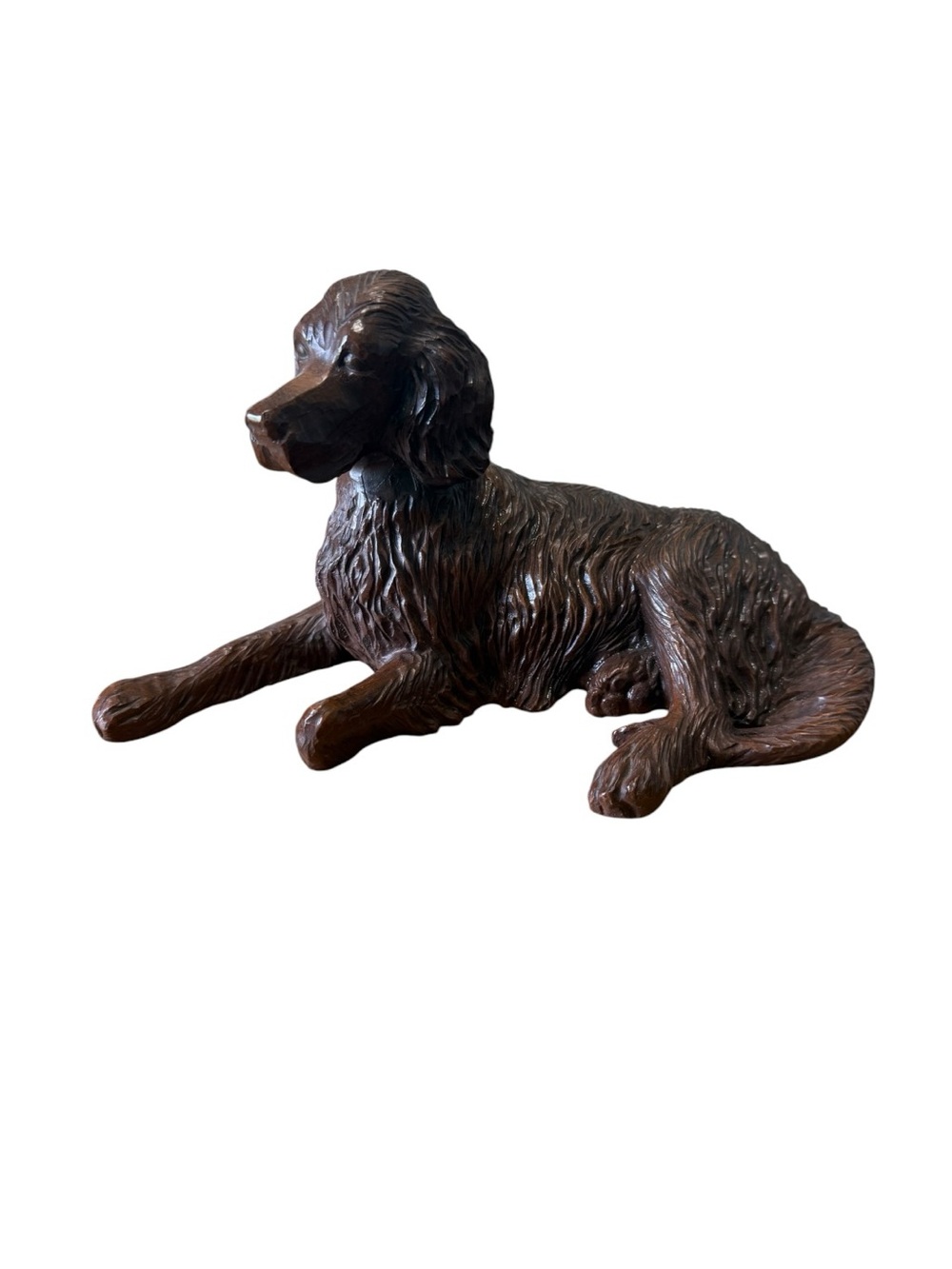 Vintage Red Mill Hand Crafted Carved Brown Pecan Shell Resin Irish Setter Dog